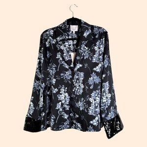 Cinq a Sept Floral Sequin Phoebe Top